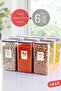6 Pieces 1.5 Lt Water Resistant Labeled, Square Food Storage Container Transparent