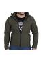 Jacket Jaws Coat with Hoodie and Detachable Shoulder Protection - Elbow and Back Protection Khaki