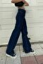 Blue Women's Loose Lycra 90's Super High Wide Leg Jeans Palazzo Trousers - 2
