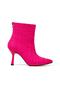 Leo Fuchsia Pink Front Pink Skin Back Zipper Detailed Women's Boots Bottie - 2