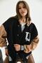 Unisex Hooded Back Embroidery College Jacket - 2