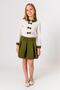 Girl's Diver Fabric Pleated Khaki Skirt