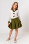 Girl's Diver Fabric Pleated Khaki Skirt - 3