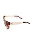 Women's Sunglasses Cat Eyes Design Gold Embroidered Leopard Frame Brown Glass - 2