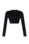Black Crop Lined Blouse with Window/Cut Out Detail TPRAW23BZ00030 - 6