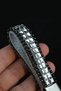 Silver Baguette Black Stone Keychain - 4