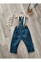 Dark Blue Gold Salopet Boy's Birthday Special Occasion Outfit - 3