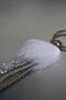 Silver Logo-Free Keychain with White Rabbit Feather & Silver Letter A - 5