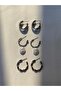 Silver 3 Pairs Antique Pearl Detail Tyberissos Earrings Set - 2