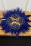 Navy Blue Luxury Bridal Handkerchief, Beaded Pearl Stone and Sequin Detailed Layered Floral Laced