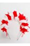Red White Chiffon Floral Crystal Sparkling 23 April 29 October 19 May Celebration Ceremony School Crown - 4