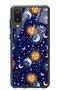 Samsung A-02 Glossy Phone Case with Moon Sun Pajama Design