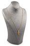 Golden Rutilli Quartz Natural Stone Steel Chain Necklace - 2