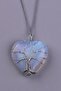 Synthetic Opal Natural Stone Heart Model Wire Wrapped Necklace - 2