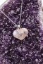 Flower Agate Natural Stone Heart Model Necklace - 2