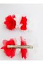 2-Piece Red and White Floral Patterned Frida - School Buckle for Women and Girls for Holiday Celebration - 3
