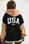 Unisex Hooded Back Embroidery College Jacket - 7