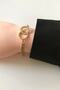 Zircon Stone Two Ring Double Model Chain Steel Bracelet - 3