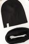 Black Rib Beanie Neck Collar Set - 3