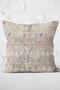 Cream-colored cushion cover with bohemian motif and distressed design. - 3