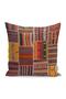 Patchwork Patterned Ethnic Patterned Digital Printed Pillow Cushion Cover on Red Background