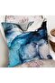 Digital Printed Pillow and Cushion Cover with Canvas Motif Painting on Dark Blue Background - 2