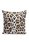 Digital Printed Pillow and Cushion Cover with Leopard Motif on Brown Background