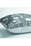 Digital Printed Pillow and Throw Pillow Cover with Leaf Motif and Floral Pattern on Gray and White Background - 4