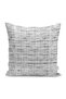 Black - White Antique Motif Paint Patterned Digital Printed Pillow Cushion Cover on the Floor