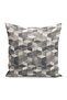 Beige - Gray Knit Motif Geometric Patterned Digital Printed Pillow Throw Pillow Cover on Gray Background