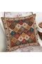 Cream - Digital Printed Pillow and Throw Pillow Cover with Butler Motif on Red Background - 2
