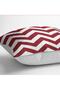 Digital Printed Pillow and Throw Pillow Cover with Zigzag Motif on Claret Red Background - 4