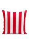 Digital Printed Pillow and Throw Pillow Cover with Striped Motif on Red Background