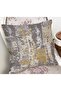 Digital Printed Pillow and Throw Pillow Cover with Modern Motifs and Antique Patterns on Yellow and Gray Background - 2