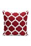 Digital Printed Pillow and Throw Pillow Cover with Ogea Motif and Morrocan Pattern on Claret Red Floor