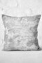 Gray - White Woven Patterned Digital Printed Pillow and Throw Pillow Cover with Antique Motifs on the Floor - 3