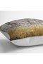 Gold - Digital Printed Pillow and Cushion Cover with Gold Motif Oil Painting on Gray Background - 4