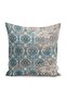 Blue - Beige Woven Carpet On The Floor Motif Traditional Patterned Digital Printed Pillow Throw Pillow Cover