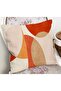 Orange - Digital Printed Pillow and Cushion Cover with Abstract Motif Painting on Cream Background - 2