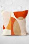Orange - Digital Printed Pillow and Cushion Cover with Abstract Motif Painting on Cream Background - 3