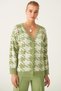 Illas Mold Green Ecru Color Women's Knitwear Cardigan