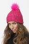 Stoned Folded Braided Beanie with Pompom Women's Winter Colorful Knitted Hat - 3