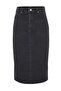 Siyah Yüksek Bel Midi Kalem Comfort/Esnek Denim Etek TWOSS21ET0297 - 5