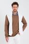 Men's Crew Neck Long Sleeve Sweatshirt Brown - 4
