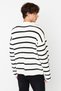 Ecru Casual Unisex Oversize Fit Couple/Dual Wide Fit Crew Neck Striped Sweater Tmnaw23Kz00285 - 5