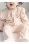 Crew Neck Long Sleeve Embroidery Detailed Girl Baby Cardigan and Pants 2-Piece Set - 2