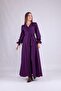 Women's Maxi Length Double Breasted Collar Long Sleeve Dress - 7