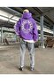 Large Size Hooded Horse Back and Sleeve Text Detail Oversize Sweatshirt - 3