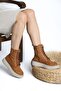 Lorrie Stone Detailed Zippered Suede Women's Boots Camel - 3