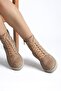 Lorrie Stone Detailed Zippered Suede Women's Boots Mink - 4